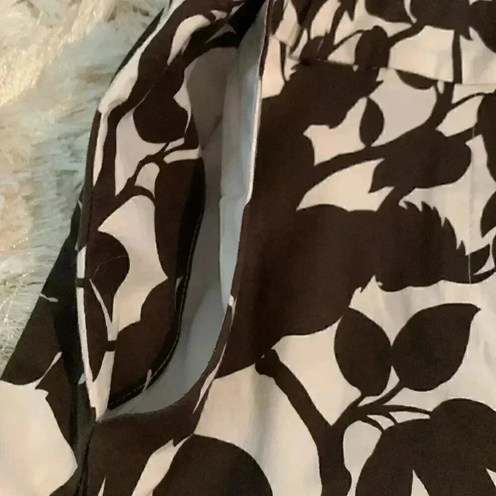 Kate Spade ♠️ Shorts Parrot Print Brown White 4 - Picture 4 of 8